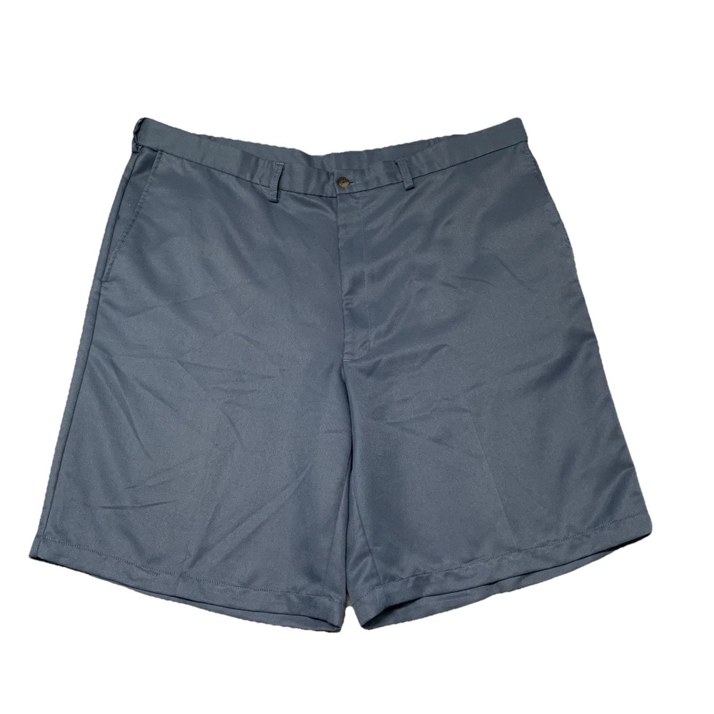 Men's Haggar Cool 18 Pro Shorts Expandable Waist Golf Light Blue Size 42 Perform